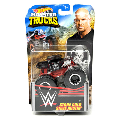 Hot Wheels Monster Trucks WWE Stone Cold Steve Austin 1:64 Diecast Red and Black