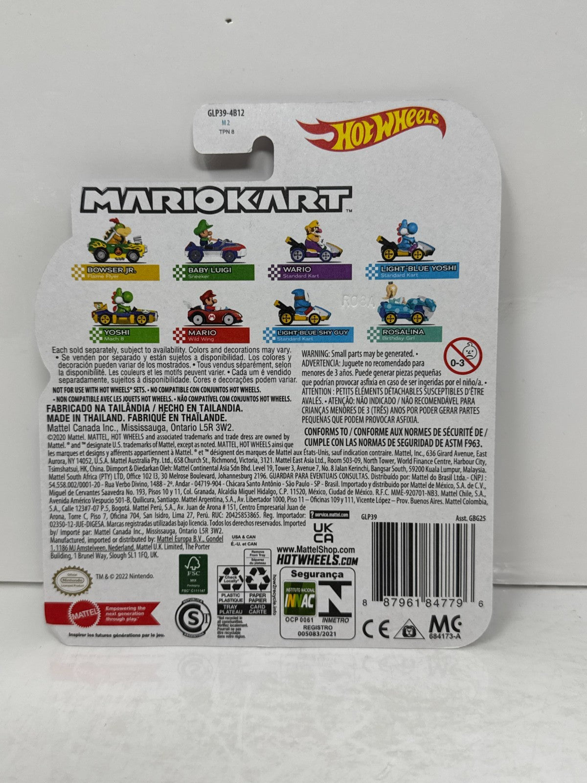 Hot Wheels Mario Kart Yoshi Mach 8 1:64 Diecast