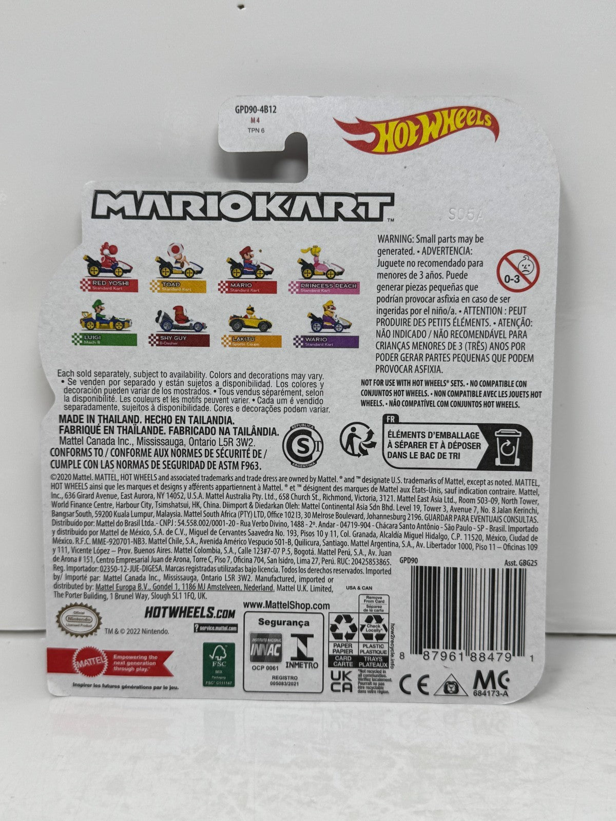Hot Wheels Mario Kart Red Yoshi Standard Kart 1:64 Diecast