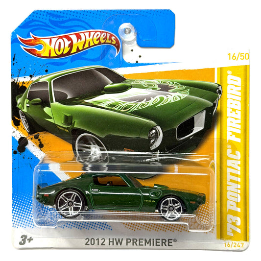 Hot Wheels 2012 HW Premiere 1973 Pontiac Firebird 1:64 Diecast Green Short Card