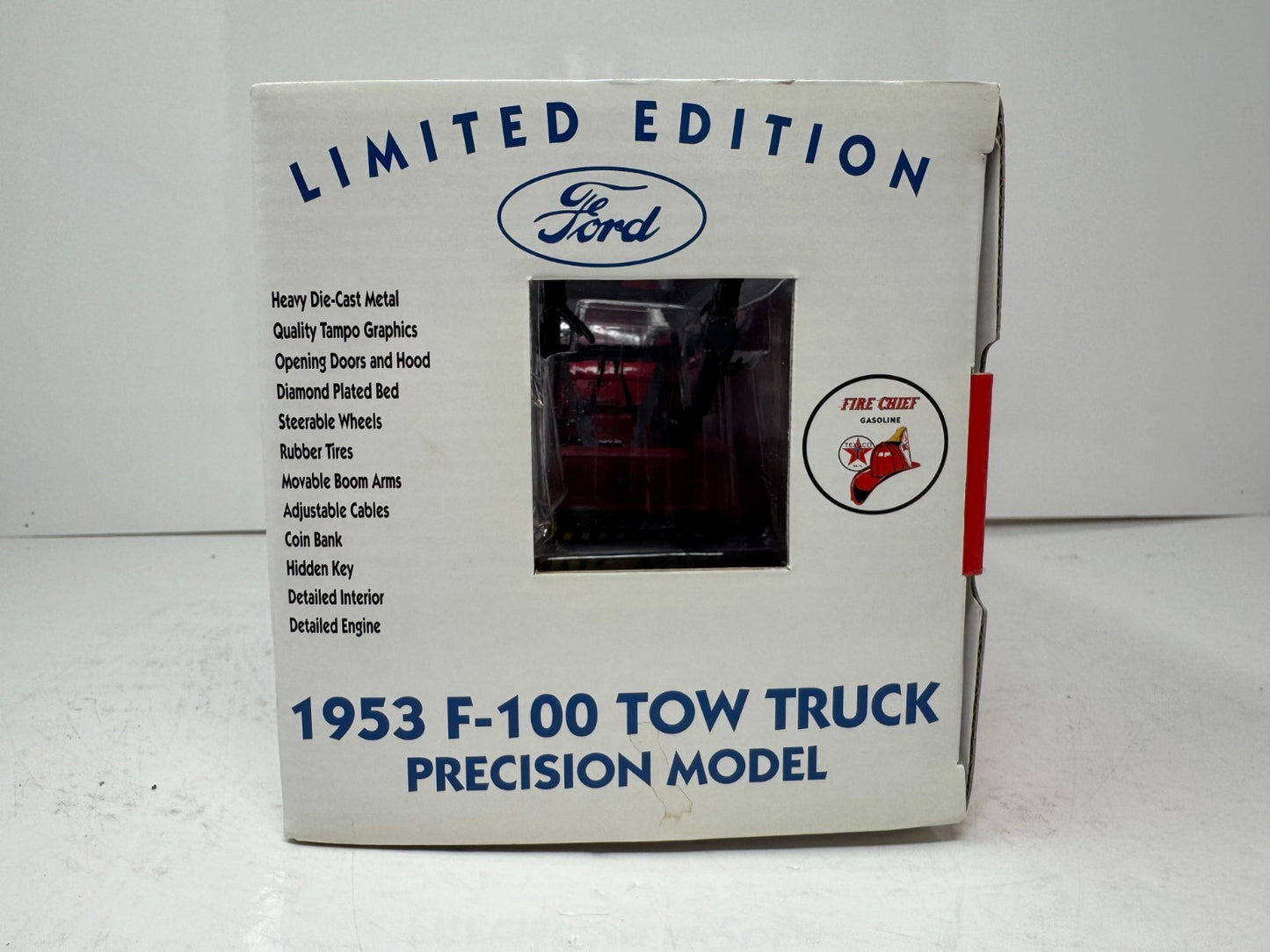 Gearbox Fire Chief Gasoline 1953 Ford F-100 Tow Truck 1:24 Diecast Coin Bank