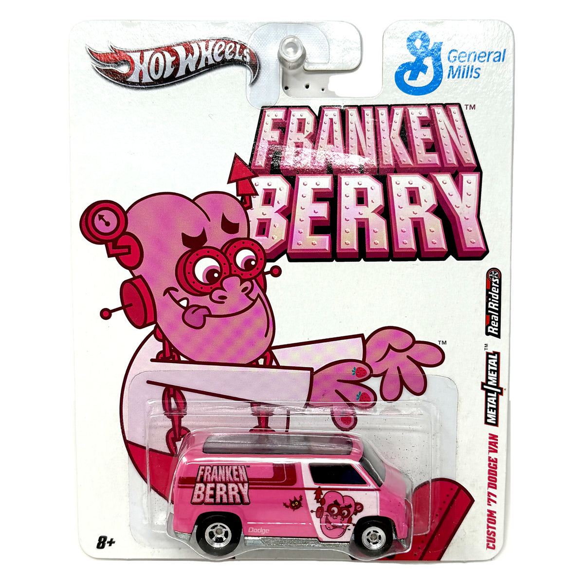 Hot Wheels General Mills Franken Berry 1977 Dodge Van 1:64 Diecast Real Riders