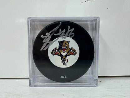Steve Bernier Florida Panthers Signed NHL Autograph Puck Silver Auto