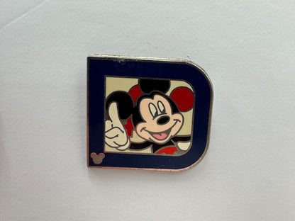 WDW Disney Mickey Mouse Classic D Collection Hidden Mickey Trading Pin DC2S1