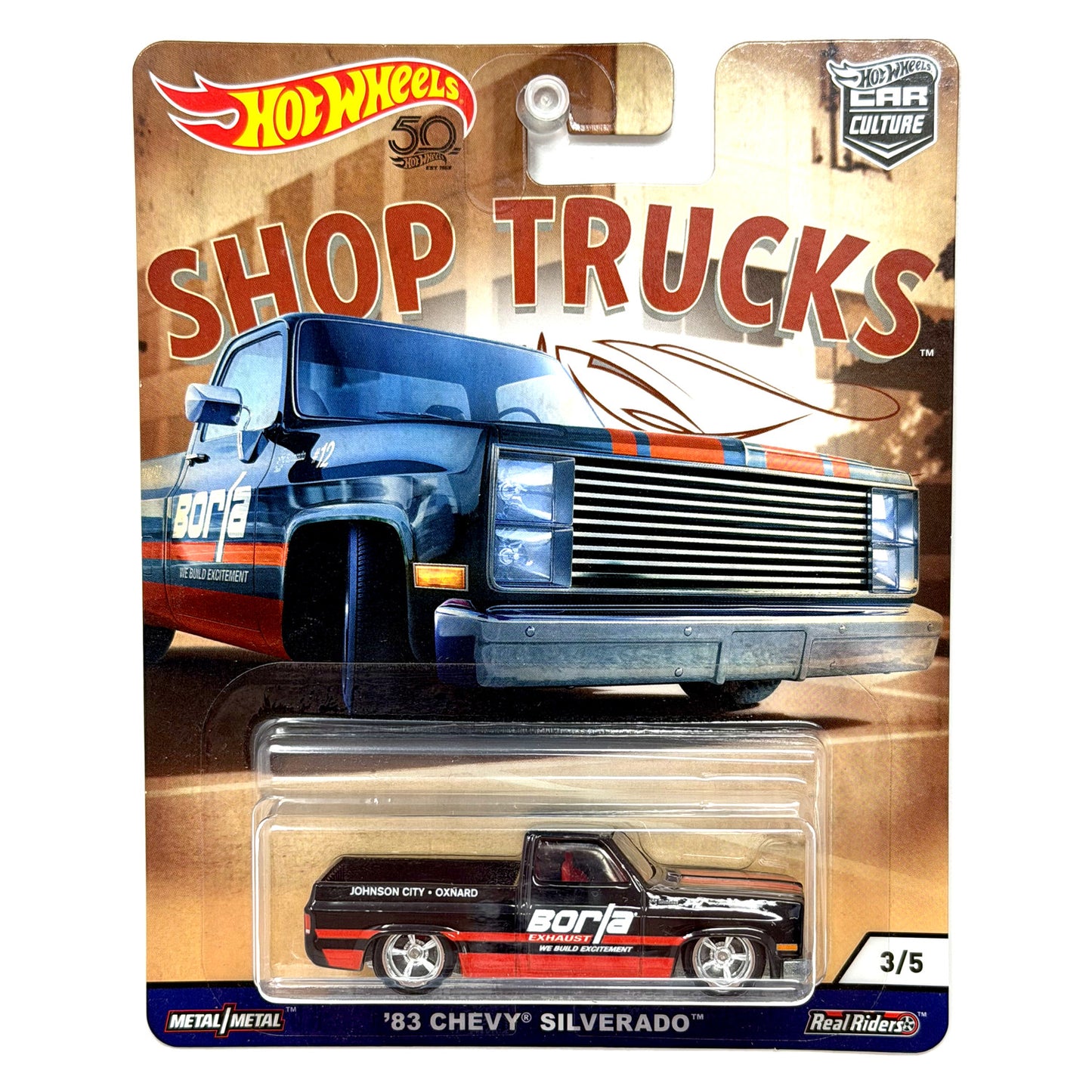 Hot Wheels Shop Trucks 1983 Chevrolet Silverado 1:64 Diecast Real Riders