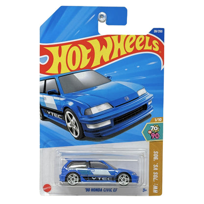 Hot Wheels 70s vs 90s 1990 Honda Civic EF 1:64 Diecast Blue
