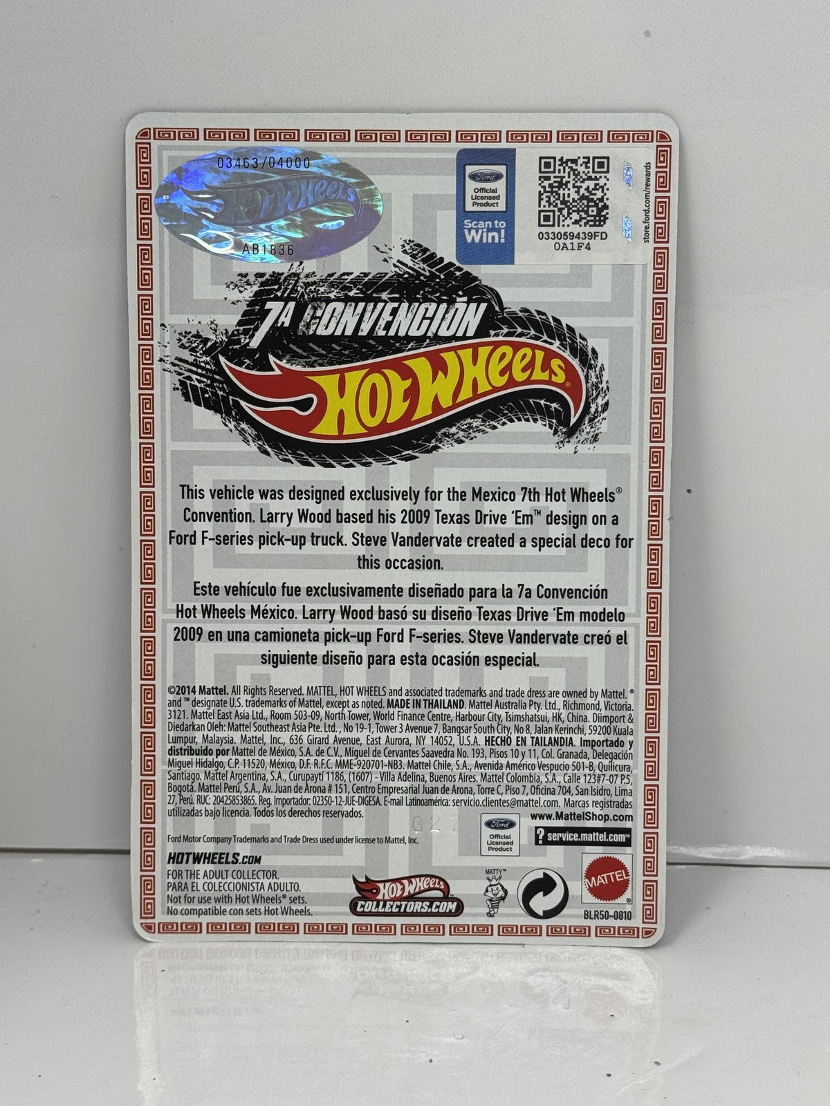 Hot Wheels 2014 Mexico Convention Texas Drive 'Em 1:64 Diecast