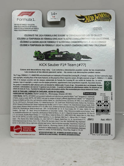 Hot Wheels Premium Formula 1 Kick Sauber F1 Team #77 1:64 Diecast