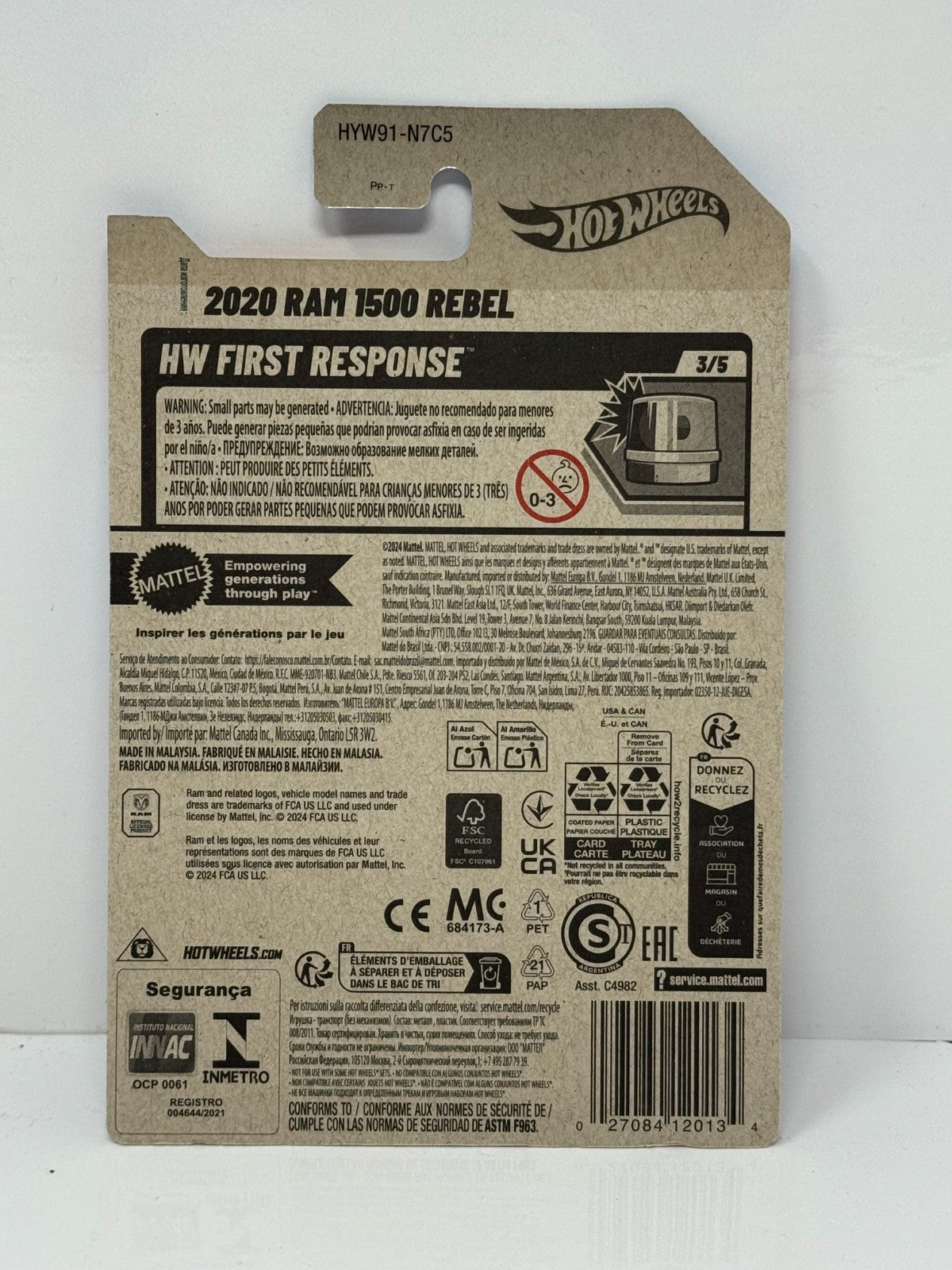 Hot Wheels First Response 2020 Ram 1500 Rebel 1:64 Diecast