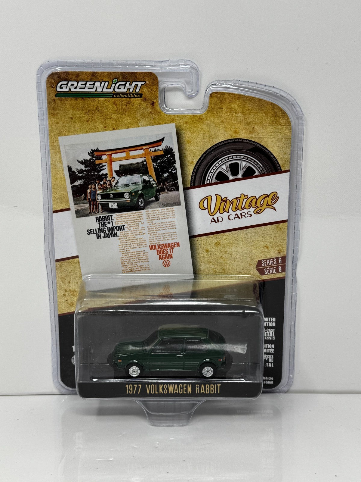 Greenlight Vintage Ad Cars 1977 Volkswagen Rabbit 1:64 Diecast