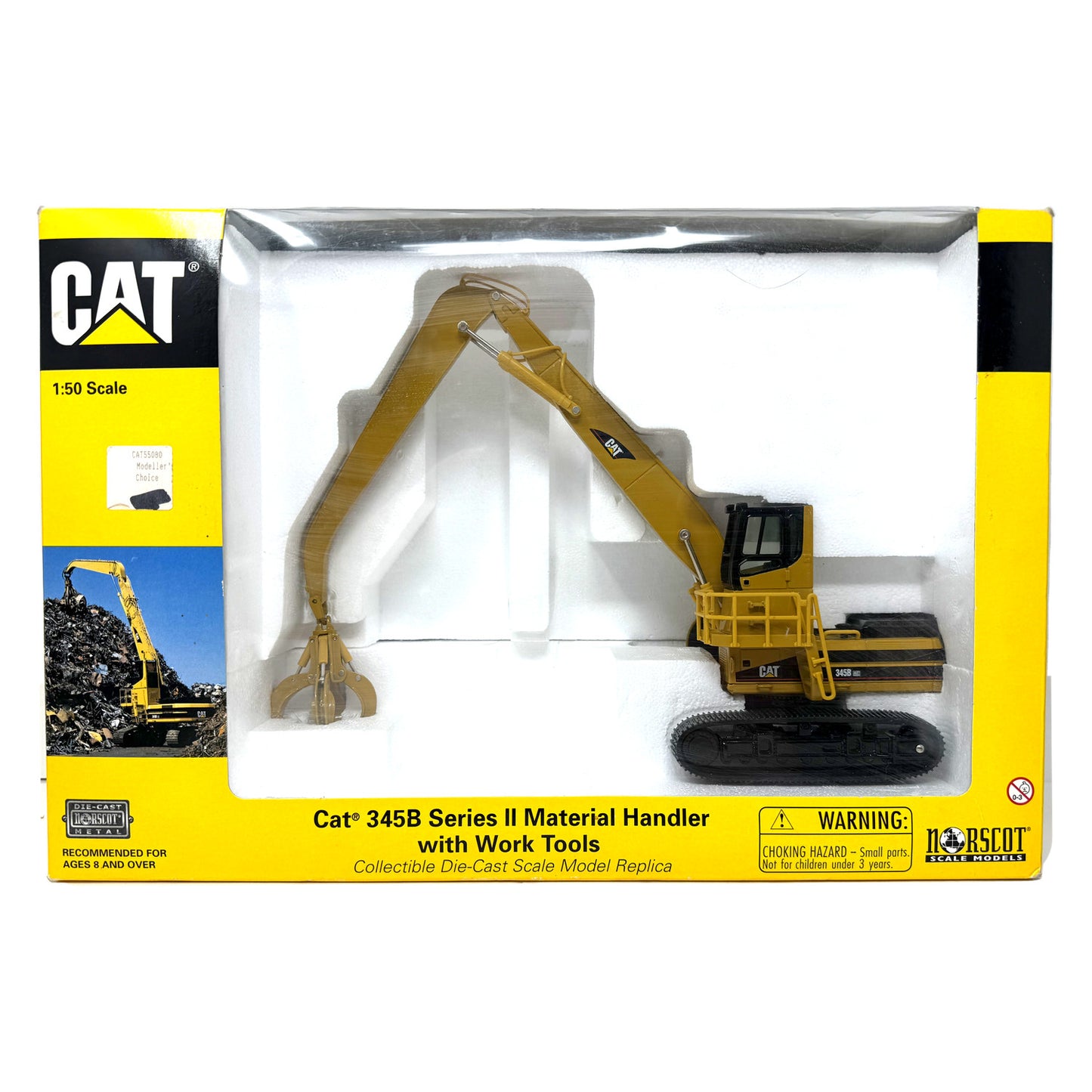 Norscot CAT 345B Series II Material Handler with Work Tools 1:50 Scale Diecast