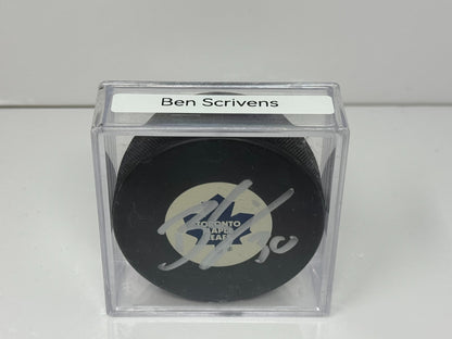 Ben Scrivens Toronto Maple Leafs Signed NHL Autograph Puck Silver Auto