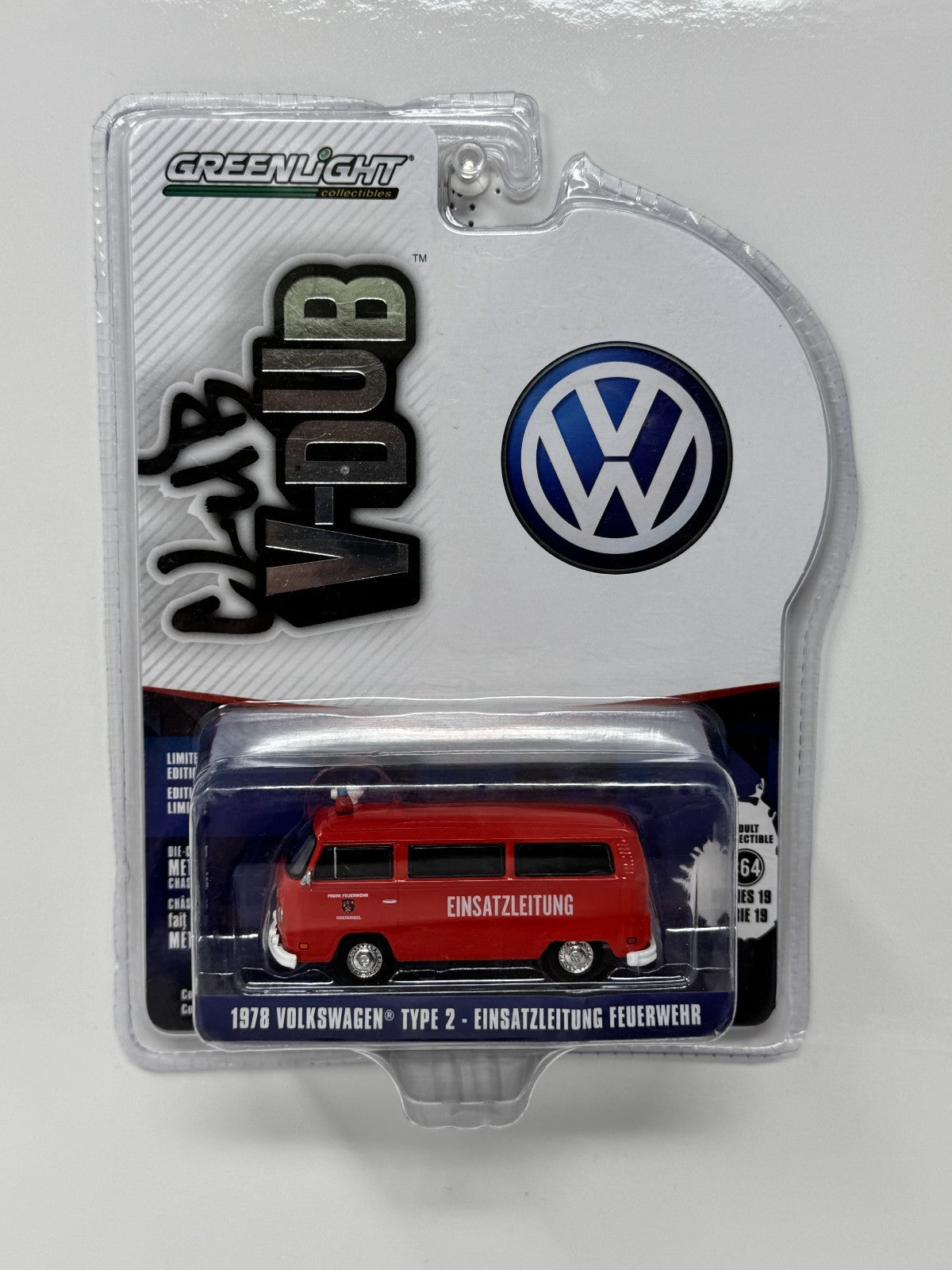 Greenlight Club V-Dub Volkswagen Type 2 Einsatzleitung Feuerwehr 1:64 Diecast