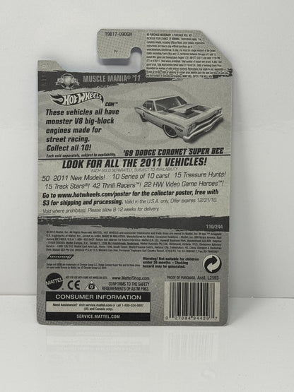 Hot Wheels Muscle Mania 1969 Dodge Coronet Super Bee 1:64 Diecast Green