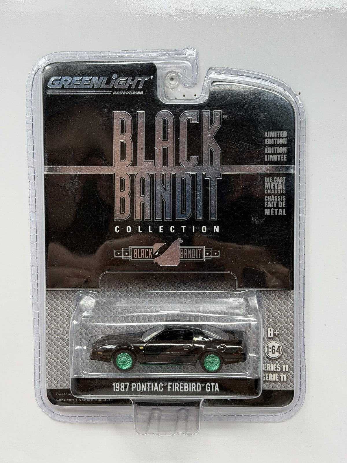 Greenlight Black Bandit 1987 Pontiac Firebird CHASE 1:64 Diecast Green Machine