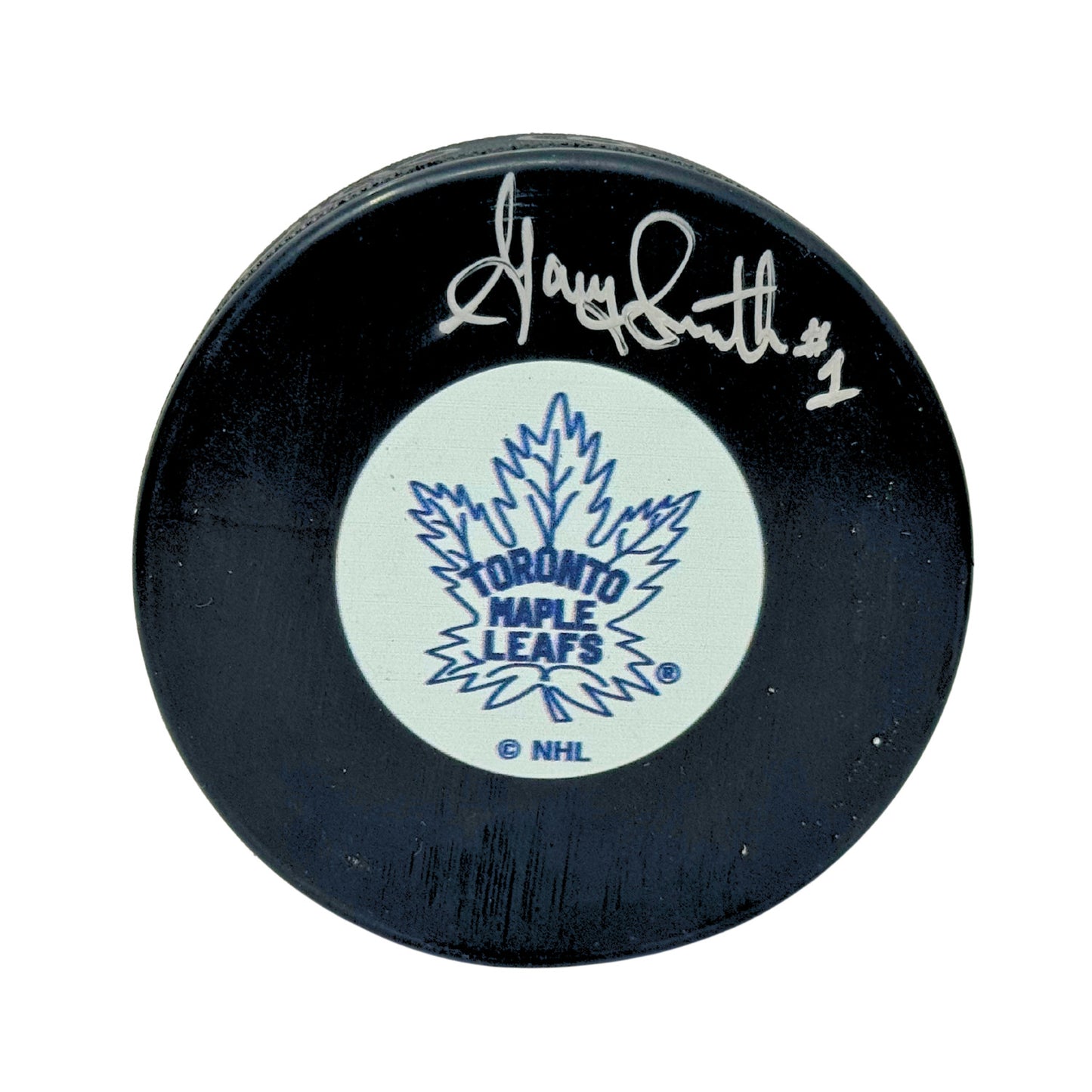 Gary Smith Toronto Maple Leafs Signed NHL Autograph Puck Silver Auto