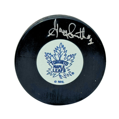 Gary Smith Toronto Maple Leafs Signed NHL Autograph Puck Silver Auto