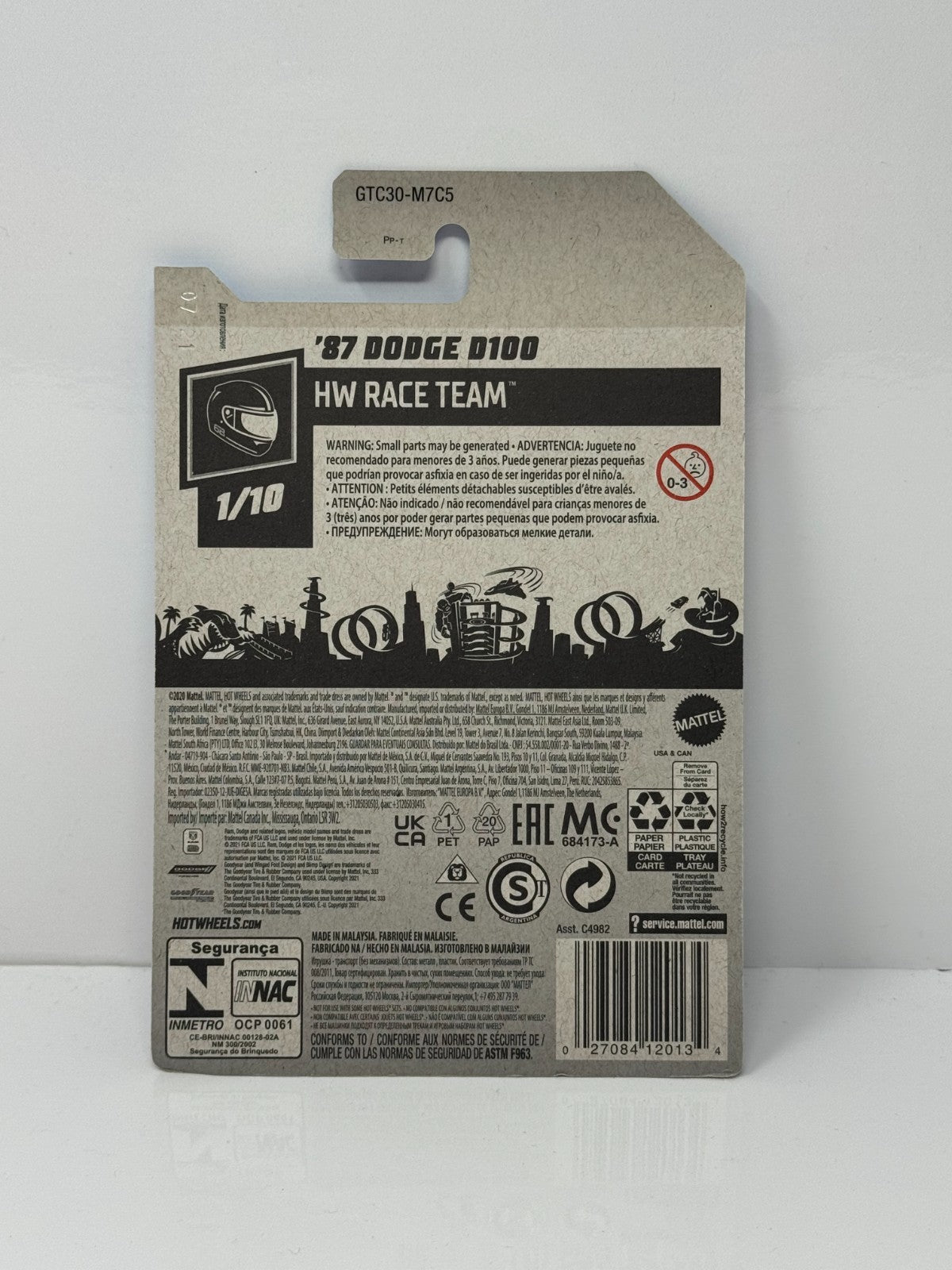 Hot Wheels Race Team 1987 Dodge D100 1:64 Diecast