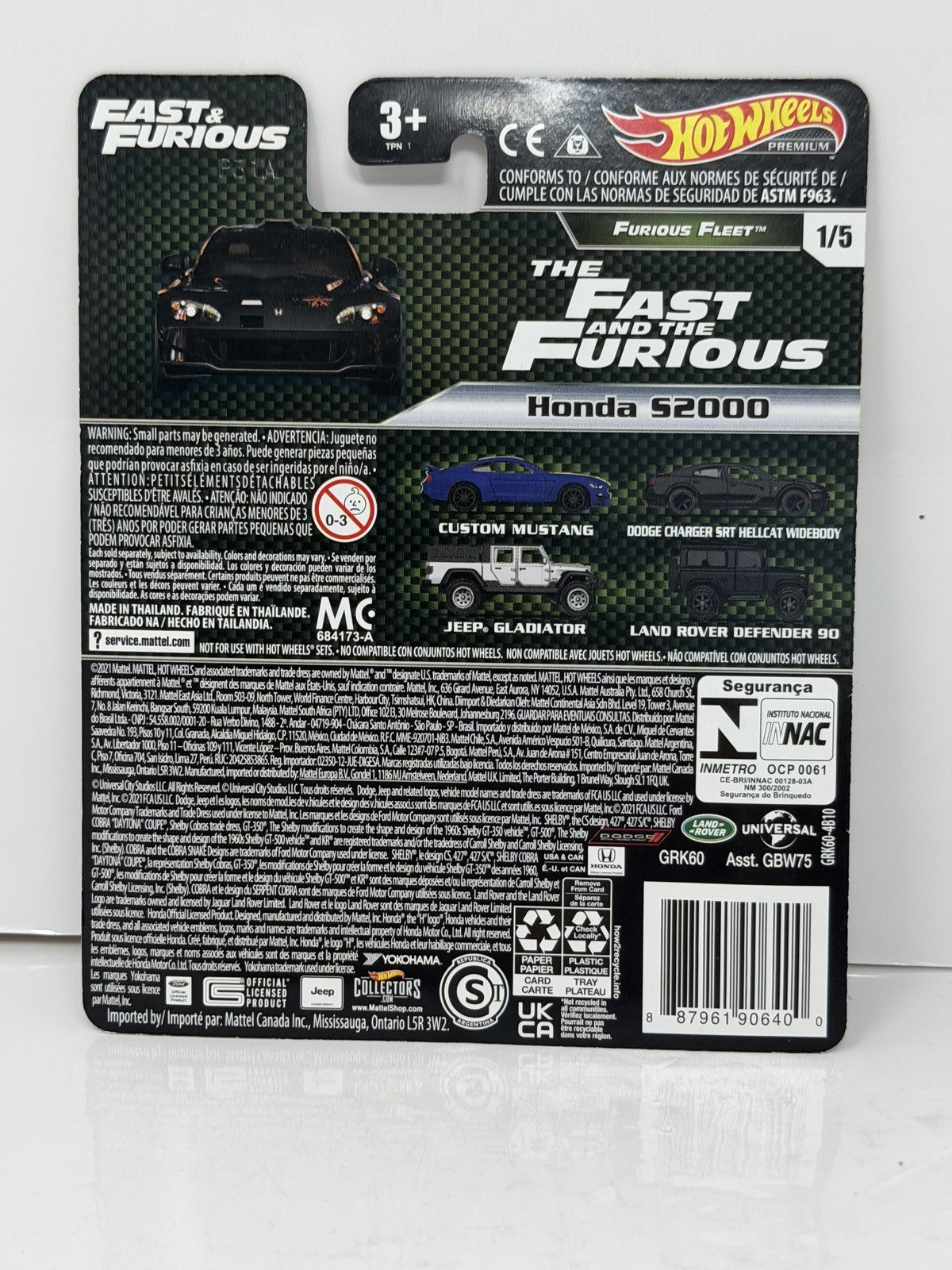 Hot Wheels Premium Fast & Furious Furious Fleet Honda S2000 1:64 Diecast