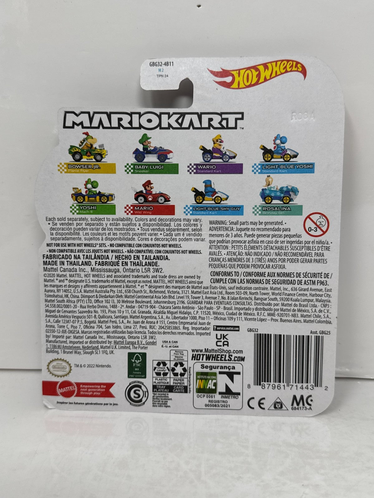 Hot Wheels Mario Kart Wario Standard Kart 1:64 Diecast