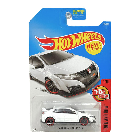 Hot Wheels Then and Now 2016 Honda Civic Type R 1:64 Diecast White