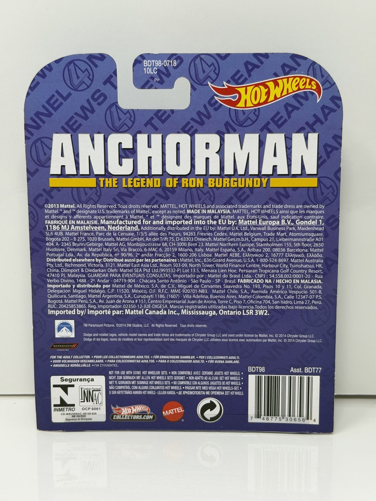 Hot Wheels Retro Entertainment Anchorman 1977 Custom Dodge Van 1:64 Diecast