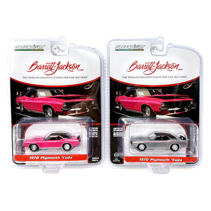 GreenLight Barrett-Jackson 1970 Plymouth Cuda RAW CHASE & Regular 1:64 Diecast