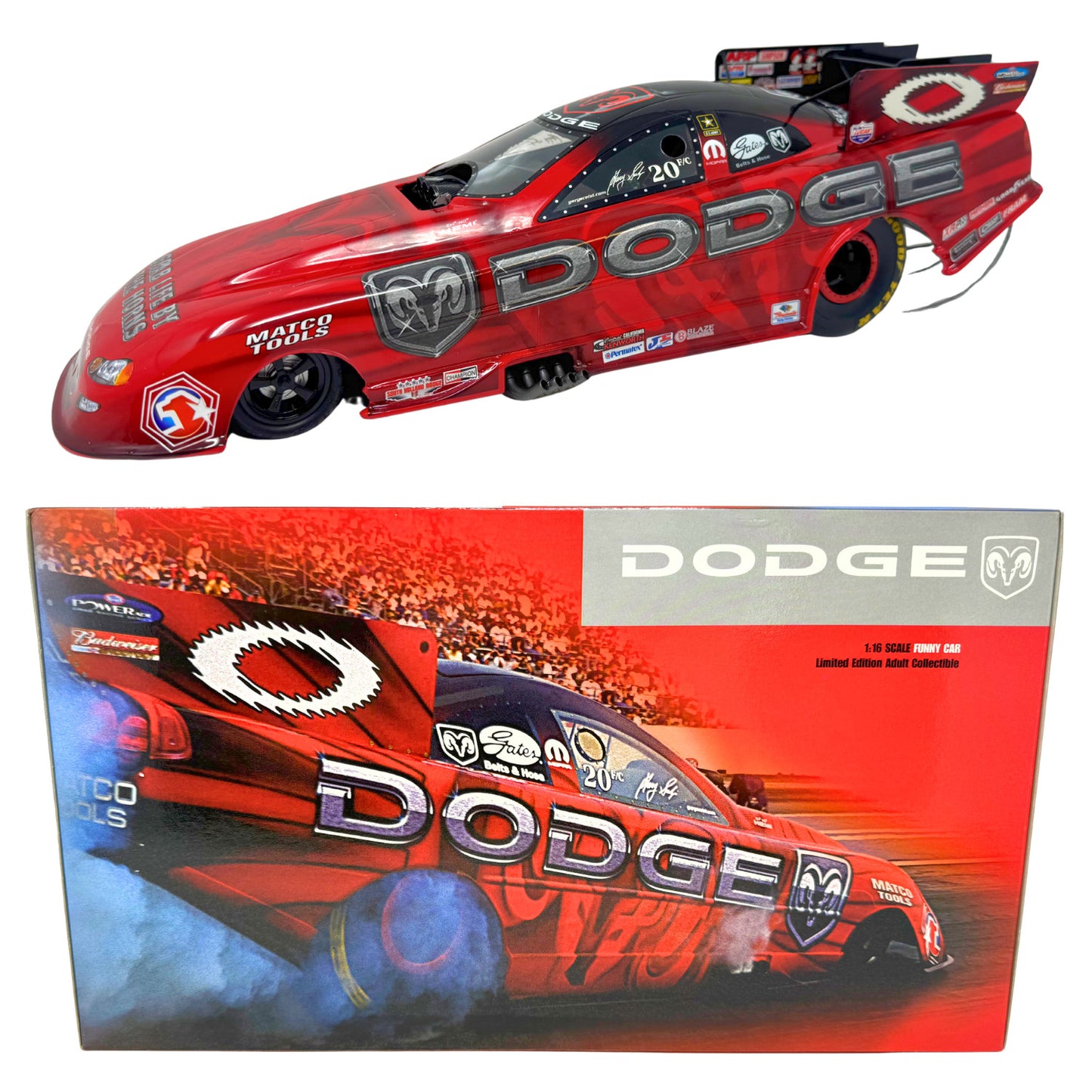 Milestone Gary Scelzi NHRA Dodge Dealer Dodge Funny Car 1:16 Scale