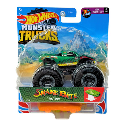 Hot Wheels Monster Trucks Snake Bite Vinny Venom 1:64 Diecast Fan Favorites