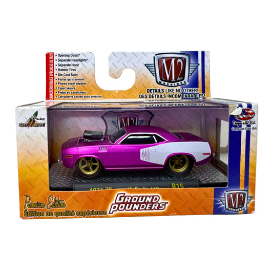 M2 Machines 1971 Plymouth Cuda 440 Ground Pounders 1:64 Diecast