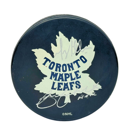 Chris Cuthbert & Greg Millen Maple Leafs Broadcasters Signed Puck Autos