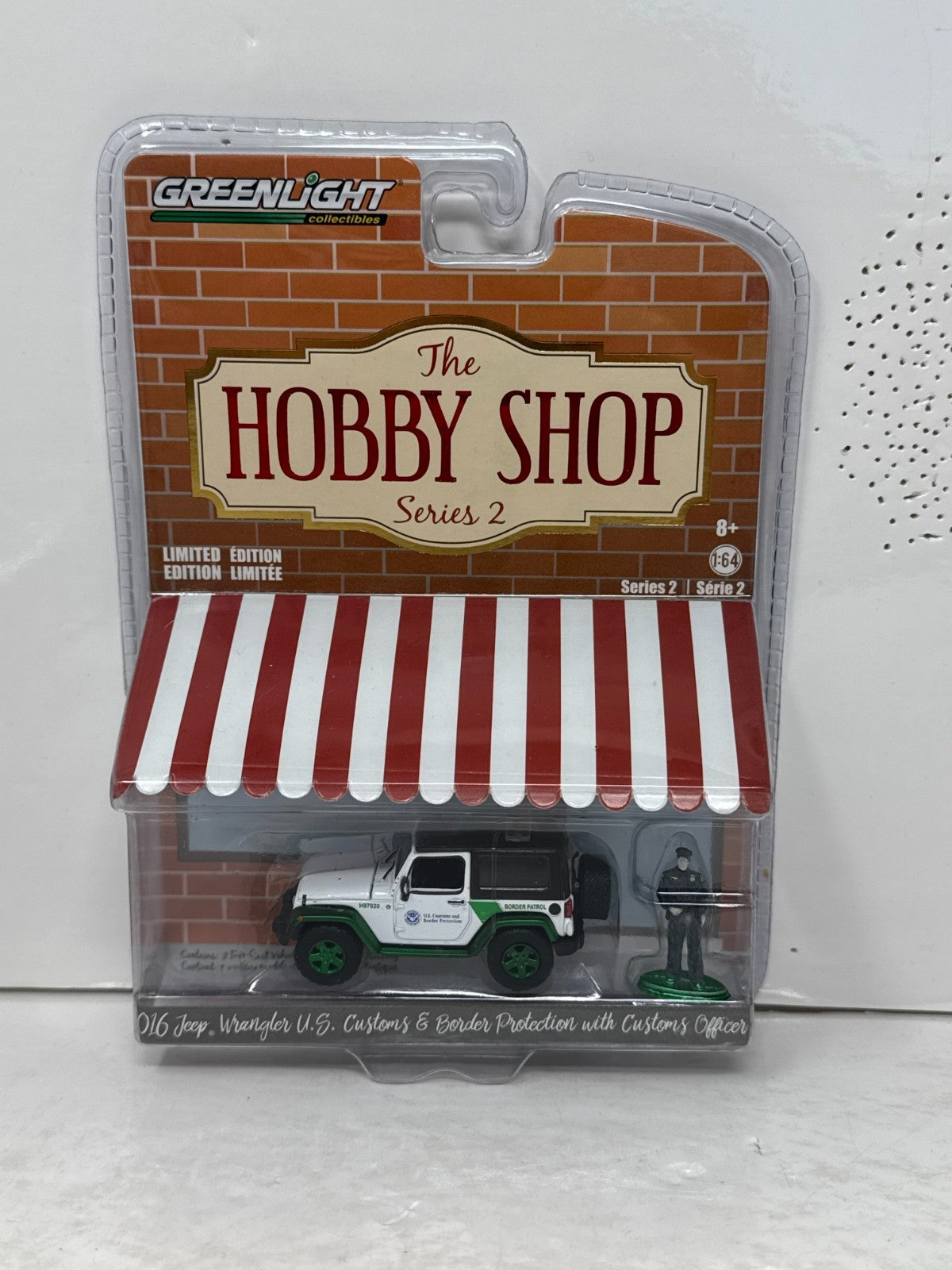 Greenlight Hobby Shop 2016 Jeep Wrangler U.S. Customs CHASE 1:64 Diecast