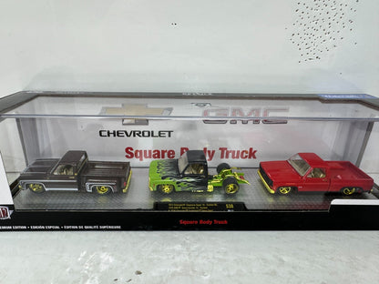 M2 Machines Square Body Truck Chevrolet GMC 3 Truck CHASE Set 1:64 Diecast