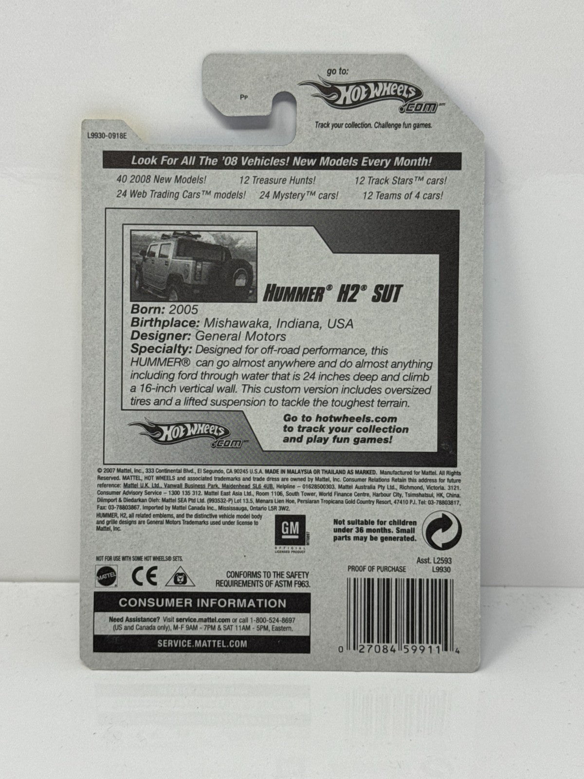 Hot Wheels New Models Hummer H2 SUT 1:64 Diecast Factory Sealed V2