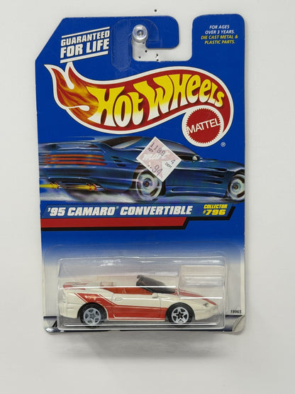 Hot Wheels 1995 Chevrolet Camaro Convertible Collector #796 1:64 Diecast White