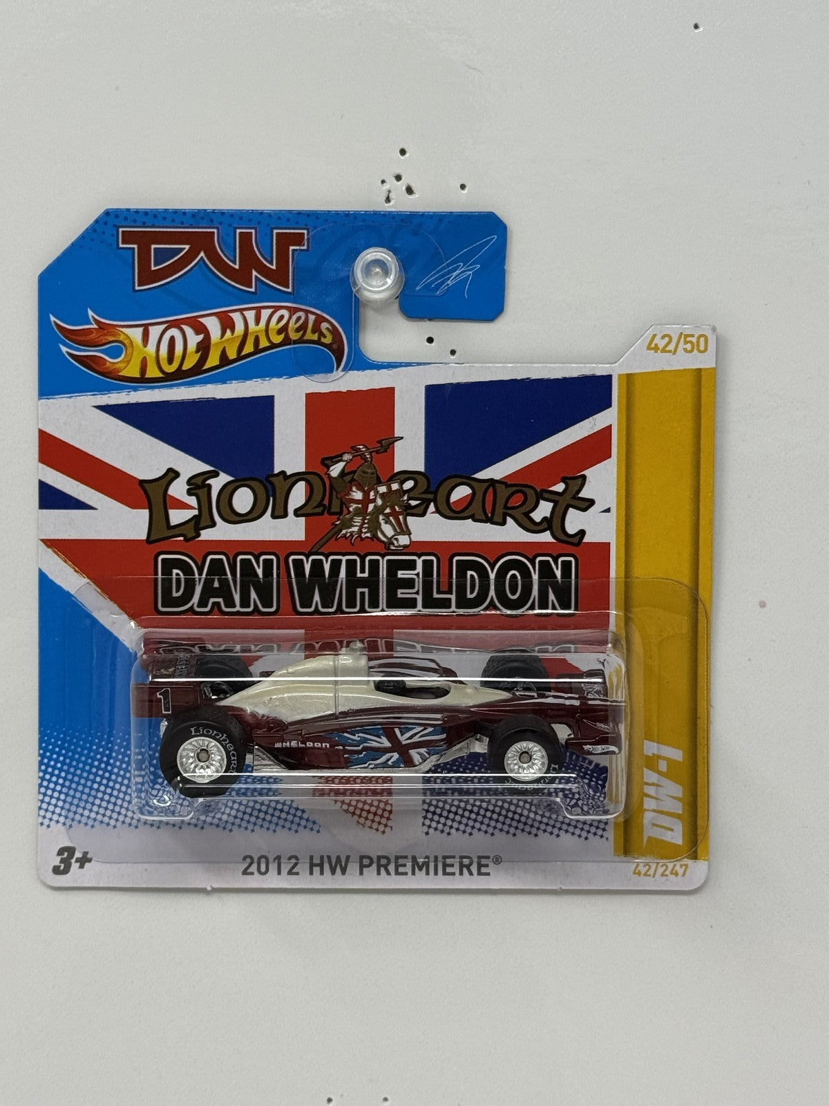 Hot Wheels Premiere 2012 DW-1 Dan Wheldon IndyCar 1:64 Diecast Short Card