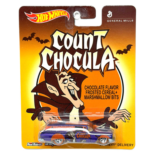 Hot Wheels Count Chocula 1959 Chevy Delivery 1:64 Diecast Real Riders