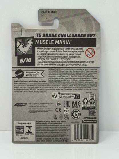 Hot Wheels Muscle Mania 2015 Dodge Challenger SRT 1:64 Diecast Blue V2