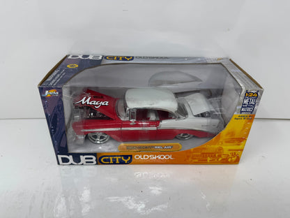 Jada Dub City Oldskool 1956 Chevy Bel Air 1:24 Diecast Maya Wheels 22 Inch DTS
