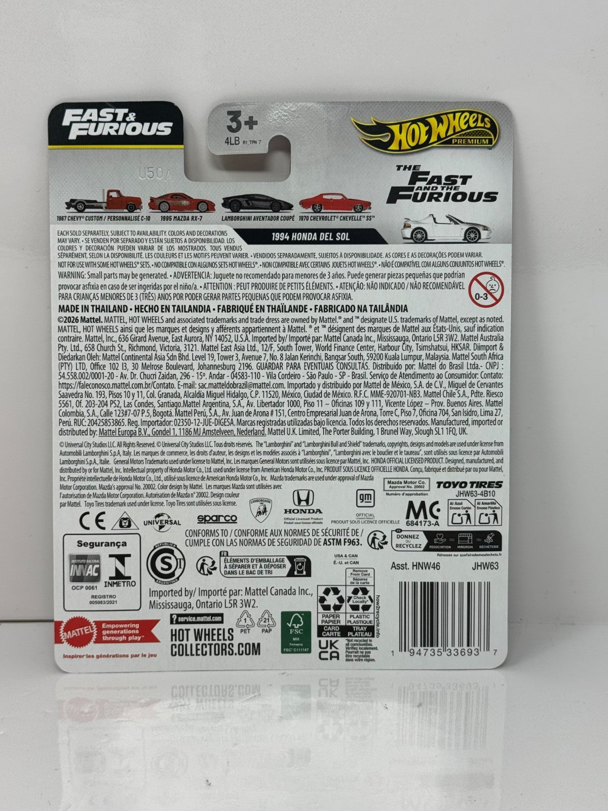 Hot Wheels Premium Fast & Furious 1994 Honda Del Sol 1:64 Diecast