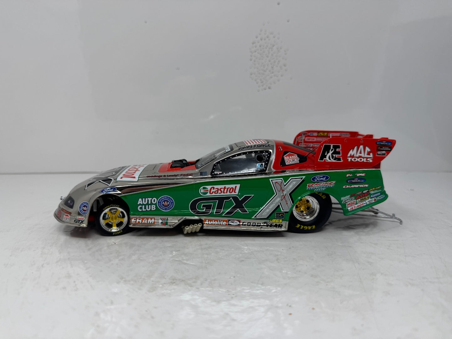 Motorsports Authentics NHRA #3 John Force Mustang Funny Car Chrome 1:24 Diecast