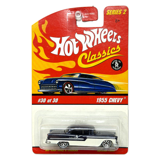 Hot Wheels Classics Series 2 1955 Chevy 1:64 Diecast Black White V2