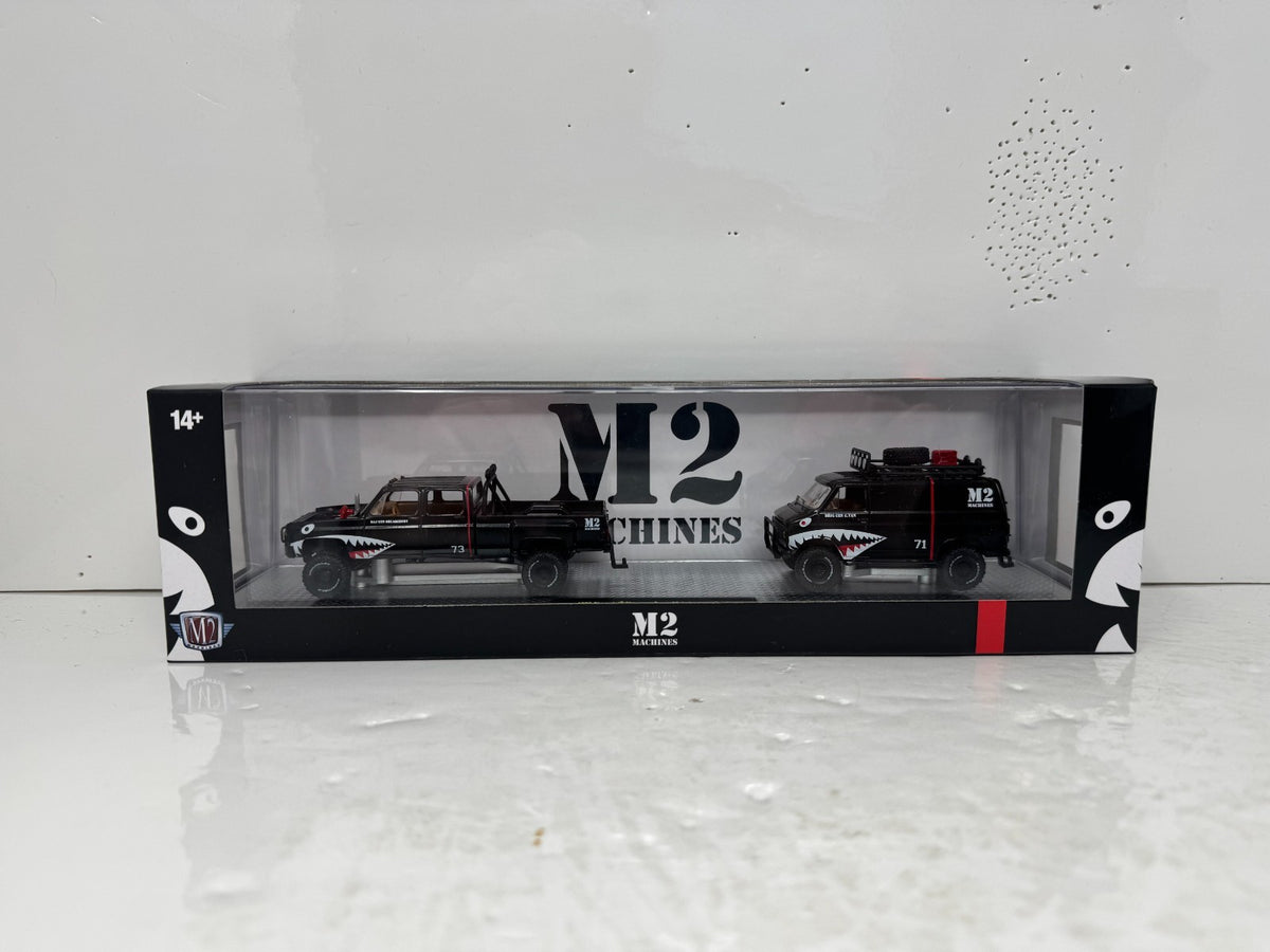 M2 Machines 1973 Chevrolet Cheyenne Super 30 4x4 & G10 Van 1:64 Diecast
