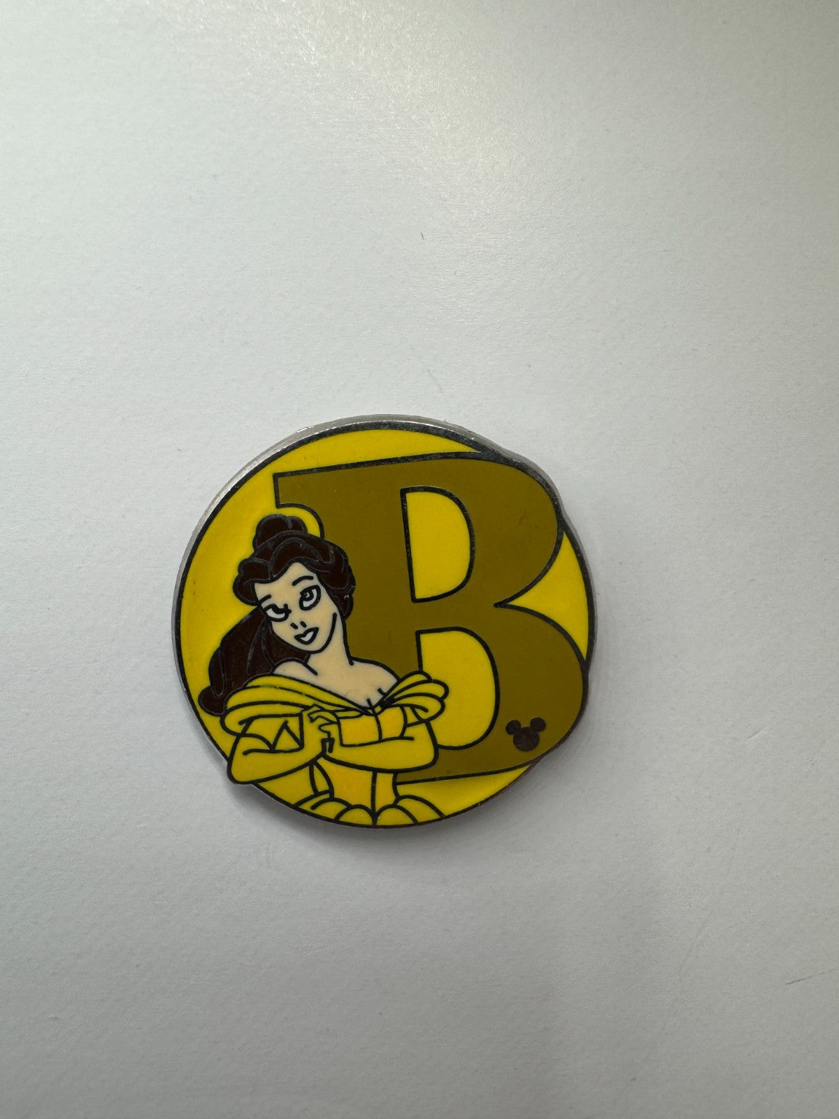 WDW Disney Belle "B" Alphabet Hidden Mickey Trading Pin DC2S6