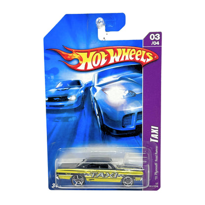 Hot Wheels Taxi 1970 Plymouth Road Runner 1:64 Diecast Yellow