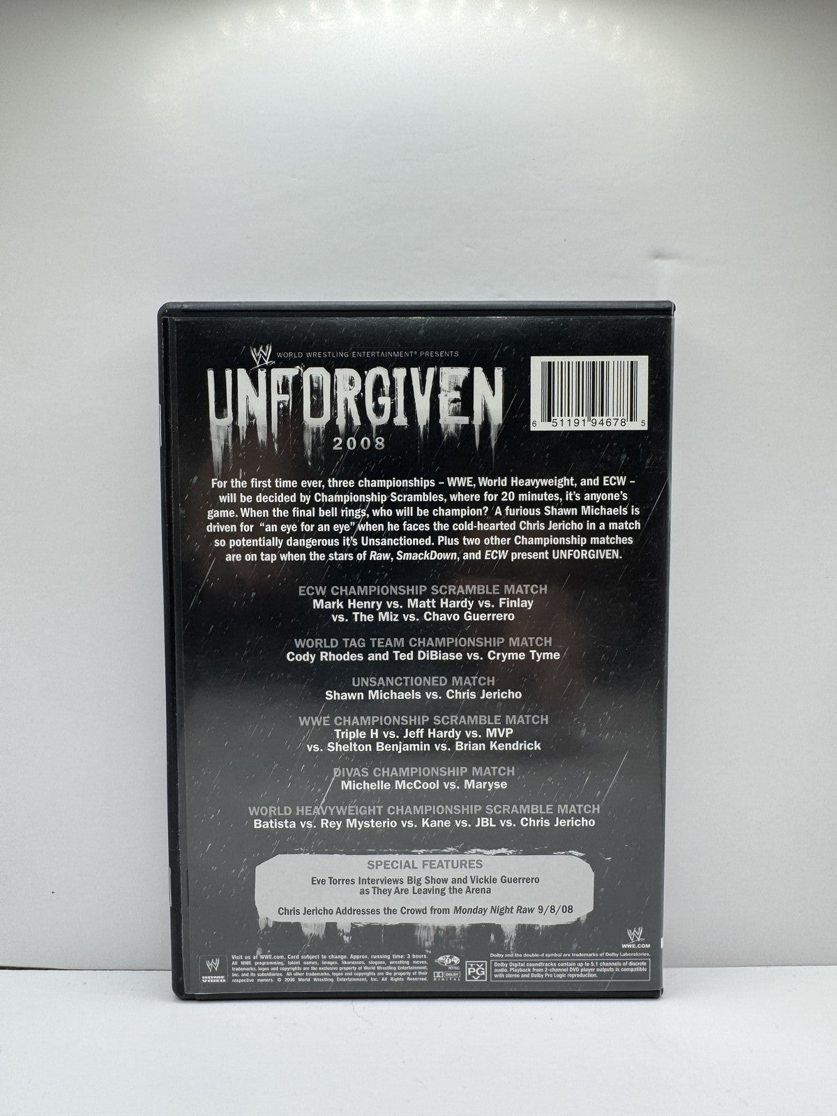 WWE Unforgiven 2008 (DVD) WWE Wrestling