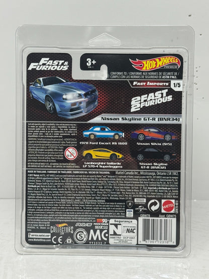 Hot Wheels Premium Fast & Furious Nissan Skyline GTR (BNR34) 1:64 Diecast
