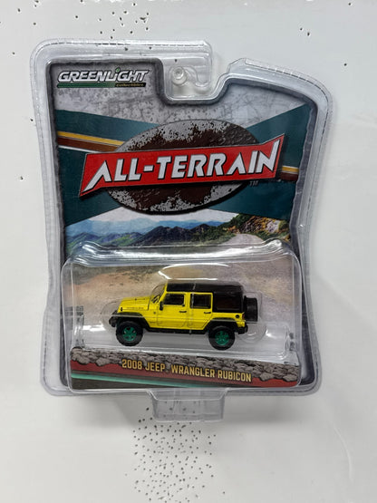 Greenlight All-Terrain 2008 Jeep Wrangler Rubicon GREEN MACHINE 1:64 Diecast