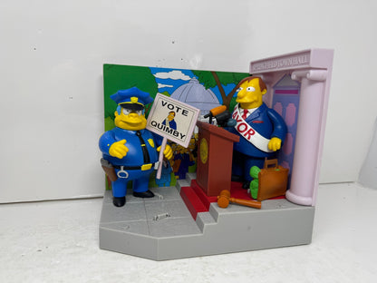 Simpsons World of Springfield Town Hall Announcement Playmates Playset Diorama
