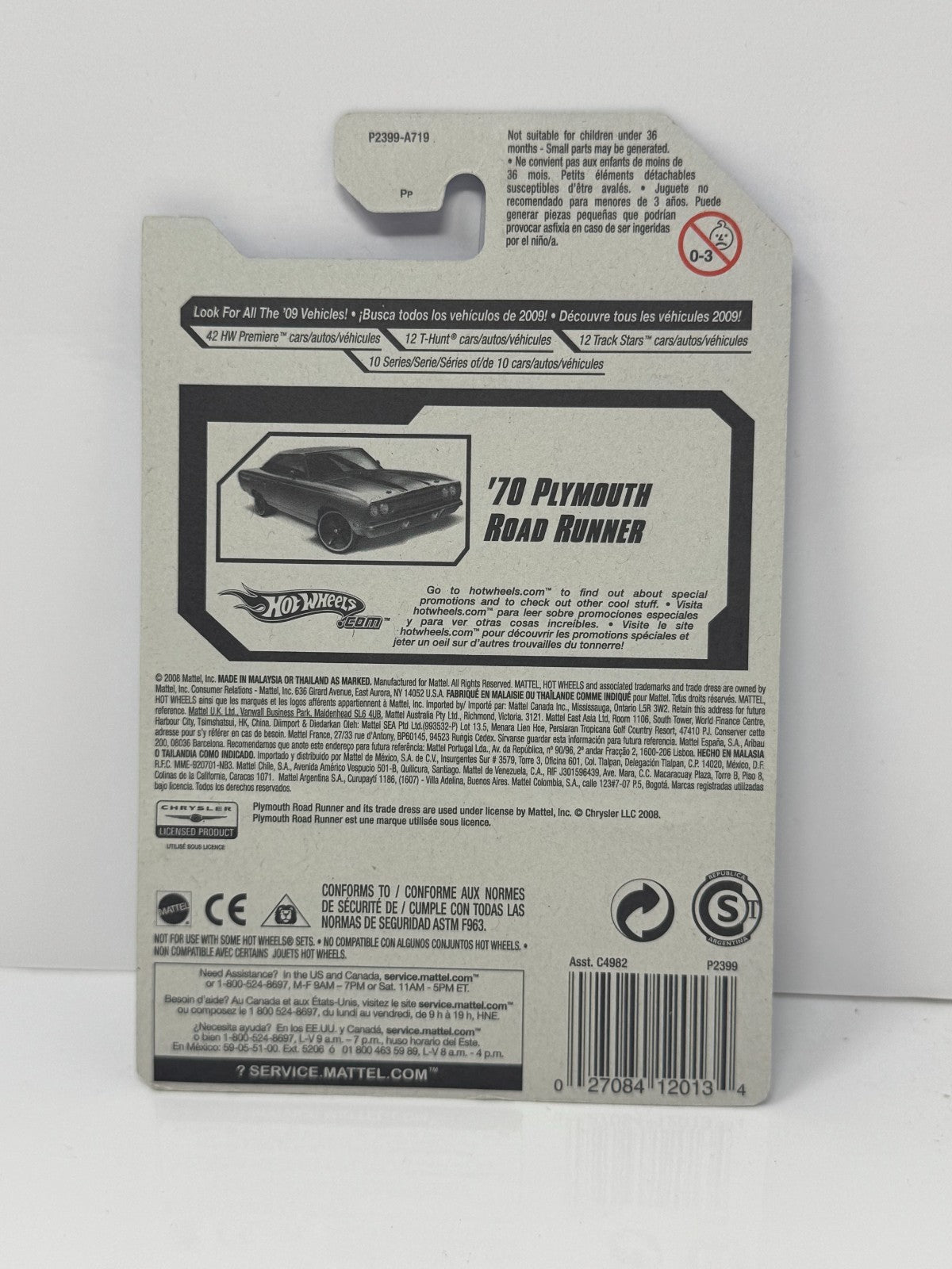 Hot Wheels Muscle Mania 1970 Plymouth Road Runner 1:64 Diecast Blue